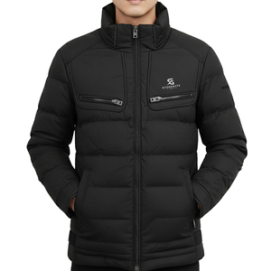 <b>Men</b> Puffer Jacket Winter <b>Warm</b> Quality Hooded Fashion Outdoor Windproof Solid Color Lightweight New High Custom Logo Jacket <b>Coat</b> - Product Image 2