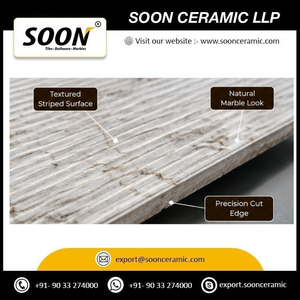 Mármol Calcita Pulido SOON CERAMIC WHITE FLUTED-2 Ecológico con Vetas Blancas y Negras, Gran Formato, Diseño 3D Moderno para Sala de Estar - Product Image 2