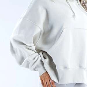 Trendy Women's Heavyweight Pullover Hoodies Long Sleeve <b>Brushed</b> Fleece 100% Cotton Eco-Friendly Casual Wear Comfortable Hoodies - Product Image 4