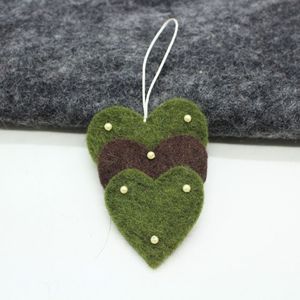 Handmade Felt Heart Christmas Hanging Ornament - Product Image 4