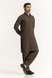 <b>Men's</b> Solid Color <b>Kurta</b> Pajama Set Knee-Length Regular Fit Traditional Indian Pakistani Clothing Polyester Casual Wear For <b>Men</b> - Product Image 2