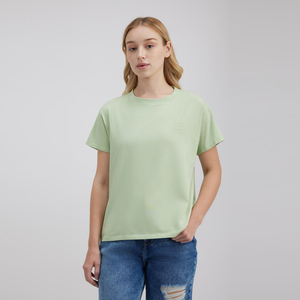 Camiseta de Cuello Redondo para Mujer, Mezcla de Lino y Algodón, Fresca y Transpirable, Bordado Plano, Manga Corta, Informal, Top de Verano, Proveedor de Exportación - Product Image 1