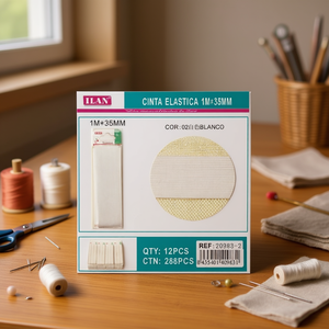 Fascia elastica ILAN 1Mx35mm bianca per artigianato e forniture da cucito - Product Image 2