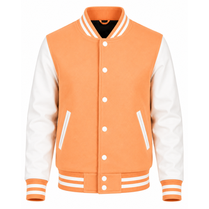 Blousons universitaires pour hommes personnalisés avec logo, manches blanches, style preppy, fermeture boutonnée, respirants, coupe régulière, pour l'automne - Product Image 3