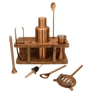 Juego de coctelería con acabado en cobre para mezclar cócteles, herramientas profesionales esenciales para el bar en casa, preparación de bebidas y entretenimiento - Product Image 5