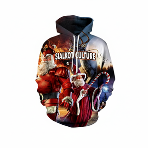 Vente en gros personnalisé Sialkot Culture SKT 3D Print Funny Santa Christmas Hoodie Unisex Pullover Ugly Sweater Streetwear - Product Image 2