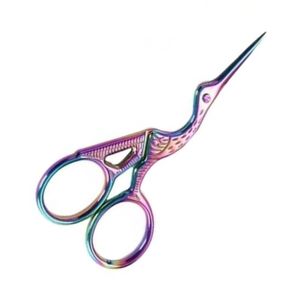 Tijeras de Maquillaje con Diseño de Grúa, Recubrimiento de Titanio Arcoíris, Punta Afilada, Acero Inoxidable, Herramienta de Precisión para Recortar Cejas - Product Image 3