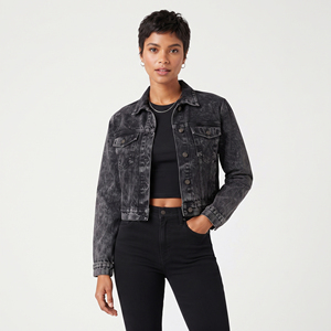 Manufacture <b>Denim</b> Crop <b>Jacket</b> Women's 100% Cotton Button Down Jeans Crop <b>Jackets</b> Ladies Turn Down Collar <b>Denim</b> Jean Crop Coat - Product Image 6