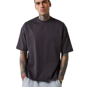 เสื้อยืดโอเวอร์ไซส์ไซส์ใหญ่สำหรับผู้ชาย ขายส่ง รับสกรีนลาย เสื้อยืดเรียบๆ ทรงหลวมไหล่ตก พร้อมบริการพิมพ์ลาย DTG - Product Image 1