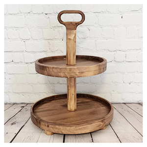 Soporte Decorativo de Madera para Tartas, Soporte de Madera Ornamentado para Tartas, Soporte para Frutas, Soporte para Tartas para Bodas y Fiestas, Exhibidor de Postres - Product Image 3