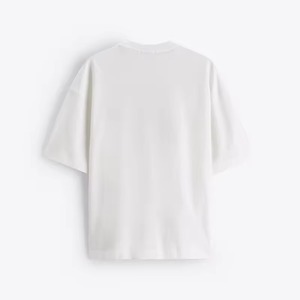 T-shirt pour homme 100% coton, logo personnalisé, design de qualité supérieure, col rond côtelé, coupe oversize, épaules tombantes, streetwear, t-shirt uni pour homme - Product Image 4