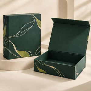 Caja de Regalo Magnética con Diseño Abstracto de Esmeralda, Estilo Libro, para Colecciones de Marcas de Cuidado de la Piel - Product Image 5
