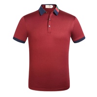 Chemise décontractée à col roulé en mélange de coton tissé de qualité, couleur personnalisée, logo personnalisé pour homme, coupe classique, manches courtes