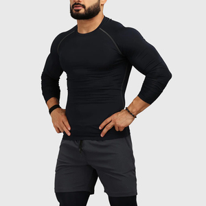 Camiseta de Compresión de Manga Larga para Hombre, Estilo 2026, Color Liso, Algodón y Elastano, Cuello Redondo, en Oferta a Precios Bajos - Product Image 3