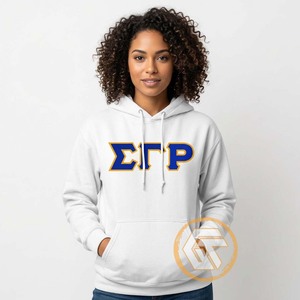 GREEK TREASURES เสื้อกันหนาวผู้หญิงแบบกำหนดเอง Sigma Gamma Rho ผ้าฝ้ายฟลีซเนื้อนุ่ม ระบายอากาศได้ดี เป็นมิตรกับสิ่งแวดล้อม ปักลายด้านหน้า - Product Image 4
