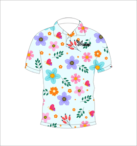 เสื้อโปโลพิมพ์ลายดอกไม้สดใส เสื้อโปโลแขนสั้นสำหรับเล่นกอล์ฟ ชุดกีฬาทีมลำลอง - Product Image 2