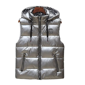 เสื้อกั๊กพัฟเฟอร์ลำลองสำหรับผู้ชายสำหรับฤดูหนาว มีซิปปิด ให้ความอบอุ่น ไม่มีแขนเสื้อ แจ็คเก็ตบอนด์ดาวน์ - Product Image 3