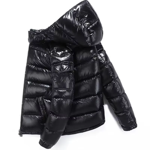 Veste matelassée unisexe personnalisée pour homme, argentée métallisée, brillante, à capuche, chaude, rembourrée, pour l'hiver, vente en gros, OEM, modèle haut de gamme - Product Image 3