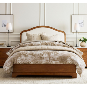 Cama Tradicional con Base de Plataforma, Tamaño Queen, Estructura de Madera Sólida, Cabecera Tapizada con Diseño Ondulado y Suave - Product Image 2