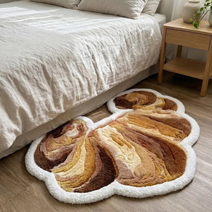 Alfombra de Lana Premium Hecha a Mano con Diseño Geométrico Antideslizante, Color Marrón y Beige, Moderna, Suave y Decorativa para Cocina o Dormitorio - Product Image 2