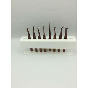 Pinzas de Extensión de Pestañas de Acero Inoxidable Antiácido de Alta Precisión con Punta Lisa, Uso Profesional en Salón, Origen Pakistán - Product Image 1