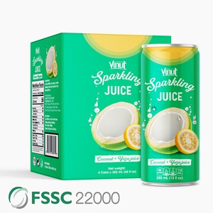 กระป๋องเครื่องดื่มอัดลมขนาด355มล. รายชื่อผู้จัดจำหน่ายมะพร้าวและน้ำผลไม้ Yuzu - Product Image 1