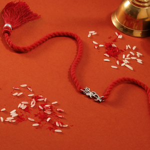 Charme Divine Om & Trishul en argent sterling plaqué rhodium avec zircon cubique, fait main, produit en vrac, RAKHI pour l'hinduisme - Product Image 5