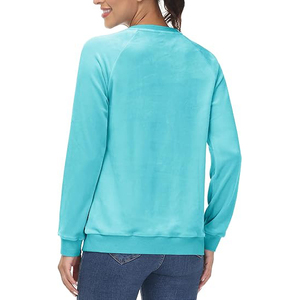 Sudaderas con Bloques de Color para Mujer, Manga Larga con Contraste, Cuello Redondo, Corte Holgado, Felpa Suave, Mezcla de Algodón, Casual - Product Image 6