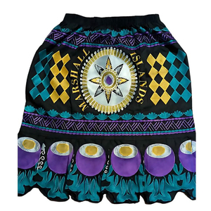 Jupe bohème écologique ajustable en coton à imprimé micronésien pour femme, longueur cheville - Product Image 4