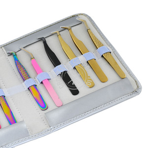 แหนบต่อขนตาแบบตรงปลายผมไฟเบอร์แบบปรับแต่งได้กล่อง90องศา - Product Image 1