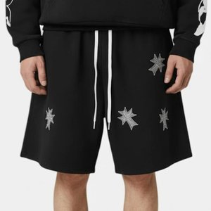 Shorts en maille à strass pour hommes, style streetwear, scintillants, pour le basketball, avec logo personnalisé, décontractés, mode estivale, bas de tenue pour hommes - Product Image 2