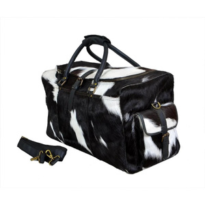 100% Genuine Cowhide Hair On Leather Duffel <b>Bag</b> Waterproof Travel Weekender Sport Gym <b>Bag</b> Luxury Portable - Product Image 3
