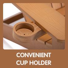 Sedia Adirondack TALE per Esterni Resistente alle Intemperie con Portabicchieri, in Plastica Verniciata Effetto Legno, Resistente allo Sbiadimento, per Giardino - Product Image 6