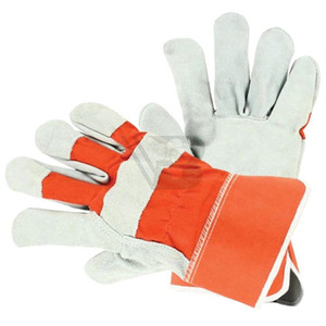 Rigger Working <b>Gloves</b> Cow Split Leather Palm Rubberized Cuff Working Safety <b>Gloves</b> Custom Logo Safety Leather Working <b>Gloves</b> - Product Image 4