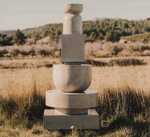 Modern <b>Round</b> Concrete Side Table Cement End Table Minimalist Hourglass <b>Stool</b> Garden Furniture Outdoor Indoor Coffee Table - Product Image 3