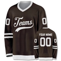 Tenue de hockey sur glace personnalisée de haute qualité 100 % polyester pour hommes et femmes, faible MOQ, vente en gros, impression par transfert thermique, service OEM, maillot de hockey vierge