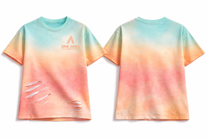 T-shirt unisexe surdimensionné en coton déchiré, effet tie-dye dégradé personnalisé, style streetwear, vente en gros OEM - Product Image 6