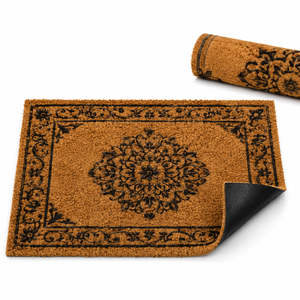 High Quality Modern Abstract Anti-Slip Stain Resistant Natural <b>Bleached</b> Outdoor Rubber Backed Coir Handmade Tufted Door Mat - Product Image 3