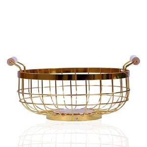 Cesta de Almacenamiento Metálica Contemporánea con Asas, Organizador de Estantes Resistente para el Hogar - Product Image 4