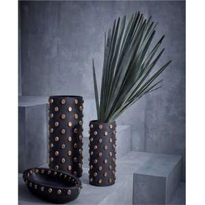 Florero Moderno de Metal Blanco con Cuentas Doradas y Plateadas, Florero Cilíndrico Decorativo de Lujo para Mesa, Decoración para el Hogar y Bodas - Product Image 6