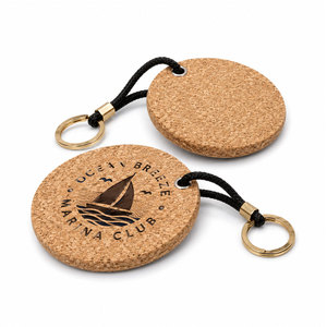 Custom Logo Laser Engraved <b>Cork</b> Keychain Eco-Friendly Natural <b>Cork</b> Key Ring Wholesale - Product Image 2