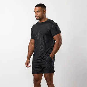 T-shirt de compression pour homme, coupe ample, manches courtes, vêtements de sport athlétiques, respirant, séchage rapide, extensible, 100 % polyester - Product Image 5