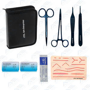 Le kit de pratique de dissection de suture comprend un ensemble de dissection de suture en acier inoxydable de 5 pièces Kit de suture Étudiants en instruments médicaux - Product Image 1