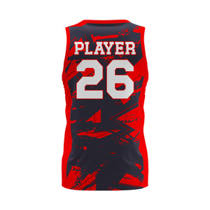 Camiseta de Baloncesto Personalizada con Logotipo Frontal Impreso por Transferencia de Calor, Transpirable, que Absorbe la Humedad, Talla Grande, sin Mangas, Cuello en V - Product Image 5