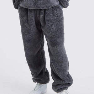 Ensemble sweat à capuche et jogging unisexe en polaire Sherpa chaud pour l'hiver, tenue de détente surdimensionnée en peluche - Product Image 5