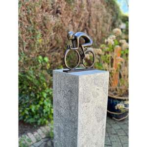 Escultura Decorativa de Ciclista en Bronce, Adorno de Mesa para Sala de Estar, Artículos de Regalo - Product Image 1