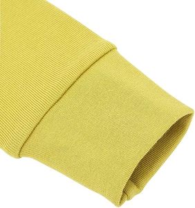 Conjunto Deportivo de Algodón Amarillo para Bebés Niños, Cuello Redondo, Manga Larga, Color Sólido, Estilo Casual para Otoño, Pantalones Largos, Corte Regular - Product Image 5
