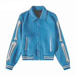 Men's Casual <b>Winter</b> Varsity <b>Jackets</b> Letterman Puff Printing Button Cashmere Wool College Coat Fashionable Casual Style - Product Image 1