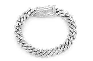 Pulsera de Eslabones Cubanos de 13 mm, Fabricada con Cadena de Diamantes de Oro de 14k, Corte Redondo, Microincrustaciones, Joyería de Lujo para Uso Diario - Product Image 4