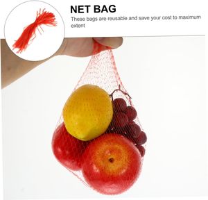 ถุงตาข่ายใส่ผลไม้ ถุงใส่ผักแบบใช้ซ้ำได้สำหรับผักสด ถุงตาข่ายใส่ผักแบบมีเชือกผูก - Product Image 3